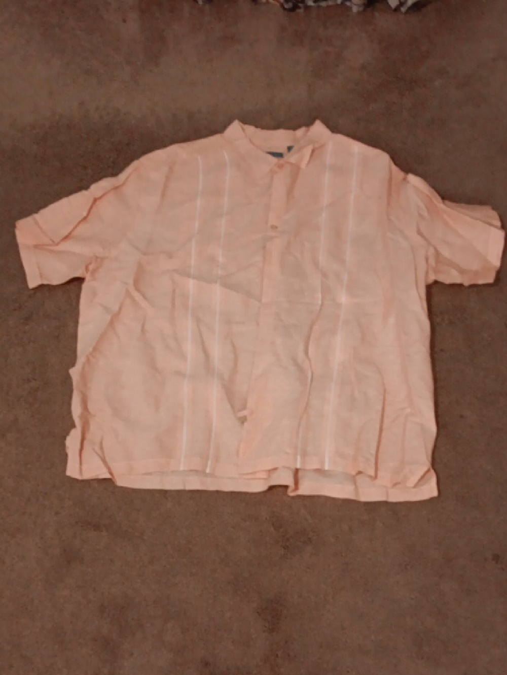 Cubavera Peach Short-Sleeve Button-Down Shirt